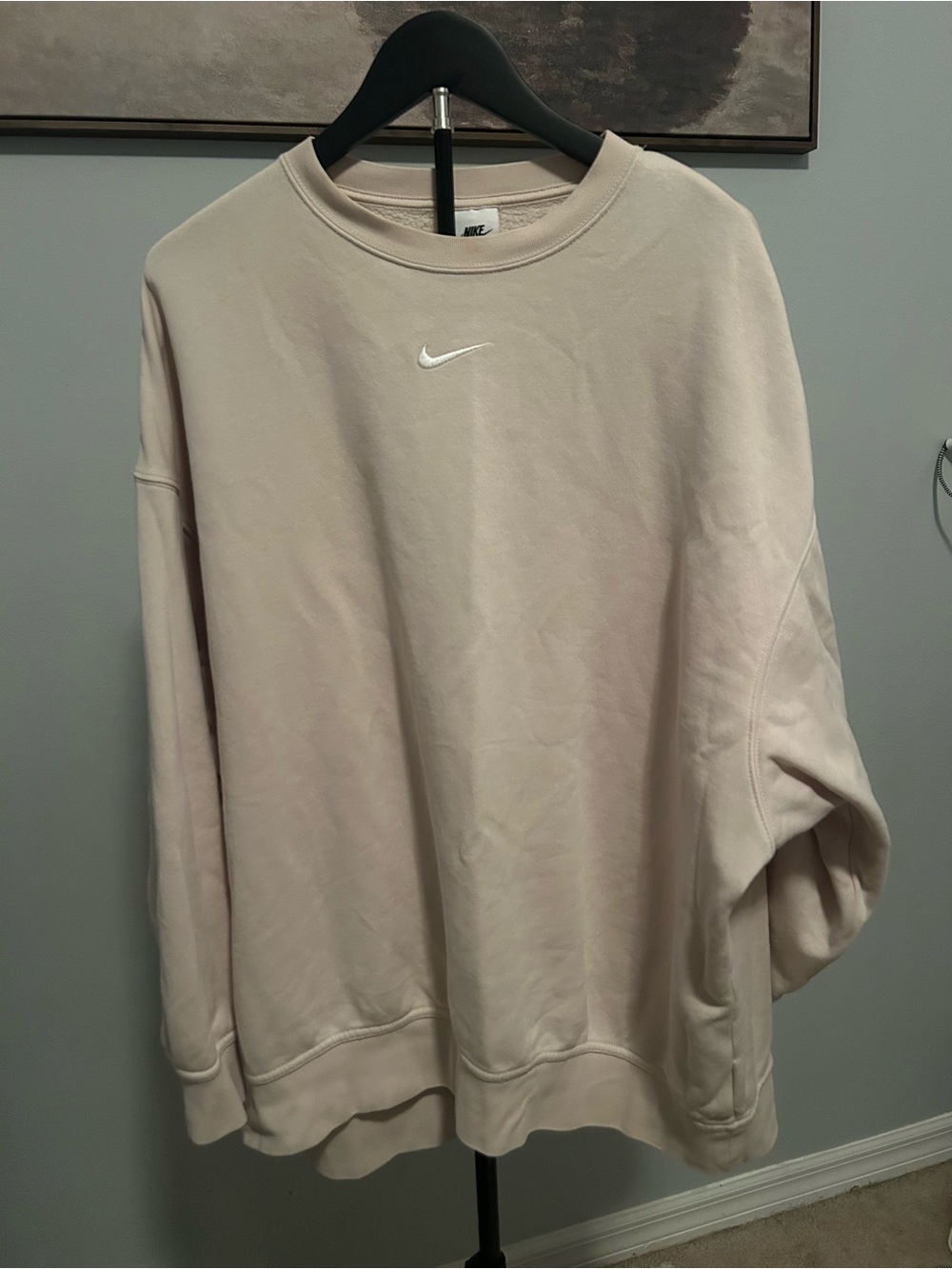 Nike Men's Crewneck Sweatshirt - Cream Oversized